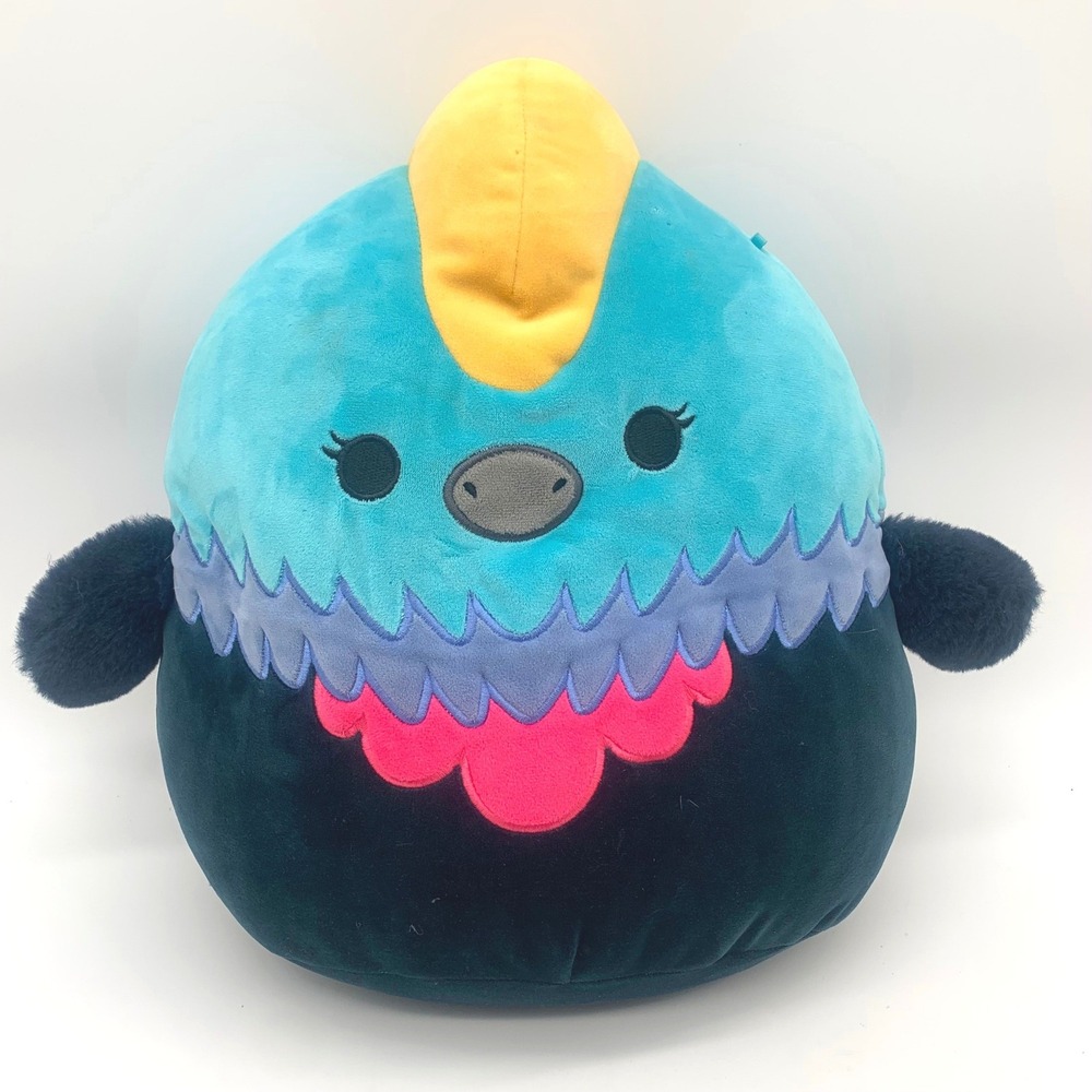 Squishmallows Melrose the Cassowary Plush 16 Inch Teal Navy Multi Color Kellytoy